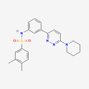 molecular formula C23H26N4O2S B11256057 3,4-dimethyl-N-(3-(6-(piperidin-1-yl)pyridazin-3-yl)phenyl)benzenesulfonamide 