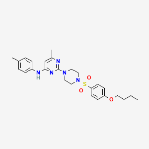 molecular formula C26H33N5O3S B11256106 2-(4-((4-butoxyphenyl)sulfonyl)piperazin-1-yl)-6-methyl-N-(p-tolyl)pyrimidin-4-amine 