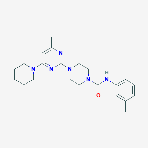 molecular formula C22H30N6O B11256116 4-(4-methyl-6-(piperidin-1-yl)pyrimidin-2-yl)-N-(m-tolyl)piperazine-1-carboxamide 