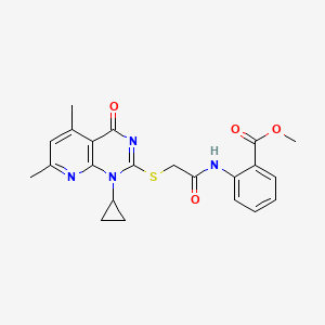 Methyl 2-({[(1-cyclopropyl-5,7-dimethyl-4-oxo-1,4-dihydropyrido[2,3-d]pyrimidin-2-yl)sulfanyl]acetyl}amino)benzoate