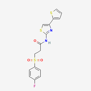 3-((4-fluorophenyl)sulfonyl)-N-(4-(thiophen-2-yl)thiazol-2-yl)propanamide