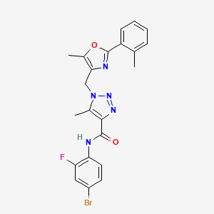 N-(4-bromo-2-fluorophenyl)-5-methyl-1-{[5-methyl-2-(2-methylphenyl)-1,3-oxazol-4-yl]methyl}-1H-1,2,3-triazole-4-carboxamide