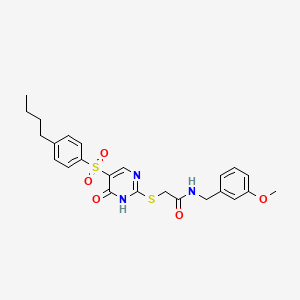 molecular formula C24H27N3O5S2 B11256203 2-((5-((4-butylphenyl)sulfonyl)-6-oxo-1,6-dihydropyrimidin-2-yl)thio)-N-(3-methoxybenzyl)acetamide 