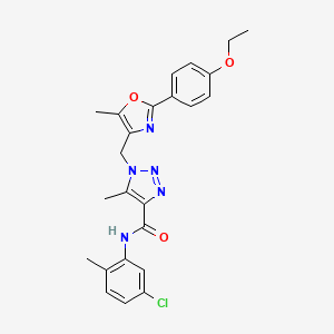 molecular formula C24H24ClN5O3 B11256210 N-(5-chloro-2-methylphenyl)-1-{[2-(4-ethoxyphenyl)-5-methyl-1,3-oxazol-4-yl]methyl}-5-methyl-1H-1,2,3-triazole-4-carboxamide 