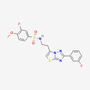 3-fluoro-N-(2-(2-(3-fluorophenyl)thiazolo[3,2-b][1,2,4]triazol-6-yl)ethyl)-4-methoxybenzenesulfonamide