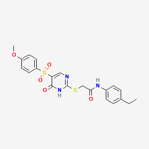 N-(4-ethylphenyl)-2-{[5-(4-methoxybenzenesulfonyl)-6-oxo-1,6-dihydropyrimidin-2-yl]sulfanyl}acetamide