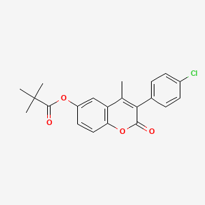 3-(4-chlorophenyl)-4-methyl-2-oxo-2H-chromen-6-yl 2,2-dimethylpropanoate