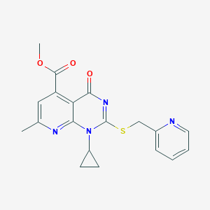 Methyl 1-cyclopropyl-7-methyl-4-oxo-2-[(pyridin-2-ylmethyl)sulfanyl]-1,4-dihydropyrido[2,3-d]pyrimidine-5-carboxylate