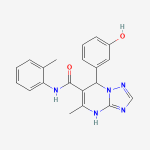 molecular formula C20H19N5O2 B11256243 7-(3-hydroxyphenyl)-5-methyl-N-(2-methylphenyl)-4,7-dihydro[1,2,4]triazolo[1,5-a]pyrimidine-6-carboxamide 