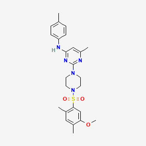 2-[4-(5-methoxy-2,4-dimethylbenzenesulfonyl)piperazin-1-yl]-6-methyl-N-(4-methylphenyl)pyrimidin-4-amine