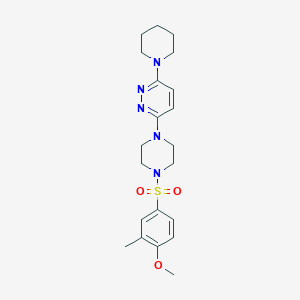 molecular formula C21H29N5O3S B11256253 3-[4-(4-Methoxy-3-methylbenzenesulfonyl)piperazin-1-YL]-6-(piperidin-1-YL)pyridazine 