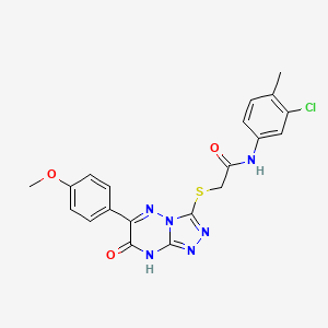 molecular formula C20H17ClN6O3S B11256272 N-(3-chloro-4-methylphenyl)-2-{[6-(4-methoxyphenyl)-7-oxo-7,8-dihydro[1,2,4]triazolo[4,3-b][1,2,4]triazin-3-yl]sulfanyl}acetamide 