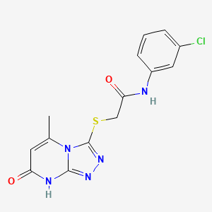 molecular formula C14H12ClN5O2S B11256273 N-(3-Chlorophenyl)-2-({5-methyl-7-oxo-7H,8H-[1,2,4]triazolo[4,3-A]pyrimidin-3-YL}sulfanyl)acetamide 