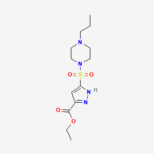 ethyl 3-[(4-propylpiperazin-1-yl)sulfonyl]-1H-pyrazole-5-carboxylate