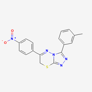 molecular formula C17H13N5O2S B11256284 3-(3-methylphenyl)-6-(4-nitrophenyl)-7H-[1,2,4]triazolo[3,4-b][1,3,4]thiadiazine 