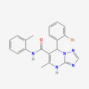 molecular formula C20H18BrN5O B11256296 7-(2-bromophenyl)-5-methyl-N-(2-methylphenyl)-4,7-dihydro[1,2,4]triazolo[1,5-a]pyrimidine-6-carboxamide 