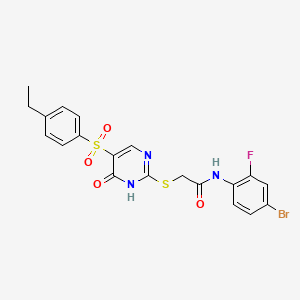 N-(4-bromo-2-fluorophenyl)-2-((5-((4-ethylphenyl)sulfonyl)-6-oxo-1,6-dihydropyrimidin-2-yl)thio)acetamide