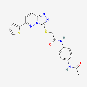 molecular formula C19H16N6O2S2 B11256326 N-(4-Acetamidophenyl)-2-{[6-(thiophen-2-YL)-[1,2,4]triazolo[4,3-B]pyridazin-3-YL]sulfanyl}acetamide 