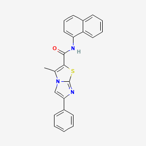 molecular formula C23H17N3OS B11256362 3-methyl-N-(naphthalen-1-yl)-6-phenylimidazo[2,1-b]thiazole-2-carboxamide 