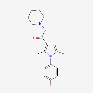 molecular formula C19H23FN2O B11256392 1-(1-(4-fluorophenyl)-2,5-dimethyl-1H-pyrrol-3-yl)-2-(piperidin-1-yl)ethanone 