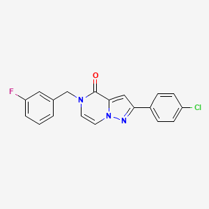 molecular formula C19H13ClFN3O B11256413 2-(4-chlorophenyl)-5-(3-fluorobenzyl)pyrazolo[1,5-a]pyrazin-4(5H)-one 