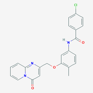 4-Chloro-N-[4-methyl-3-({4-oxo-4H-pyrido[1,2-A]pyrimidin-2-YL}methoxy)phenyl]benzamide