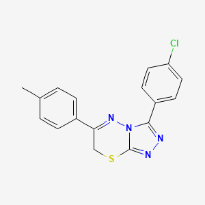 molecular formula C17H13ClN4S B11256459 3-(4-chlorophenyl)-6-(4-methylphenyl)-7H-[1,2,4]triazolo[3,4-b][1,3,4]thiadiazine 