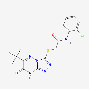 molecular formula C16H17ClN6O2S B11256489 2-[(6-tert-butyl-7-hydroxy[1,2,4]triazolo[4,3-b][1,2,4]triazin-3-yl)sulfanyl]-N-(2-chlorophenyl)acetamide 