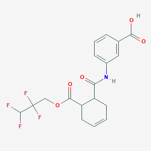 molecular formula C18H17F4NO5 B11256499 3-[({6-[(2,2,3,3-Tetrafluoropropoxy)carbonyl]cyclohex-3-en-1-yl}carbonyl)amino]benzoic acid 