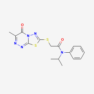 2-({3-Methyl-4-oxo-4H-[1,3,4]thiadiazolo[2,3-C][1,2,4]triazin-7-YL}sulfanyl)-N-phenyl-N-(propan-2-YL)acetamide