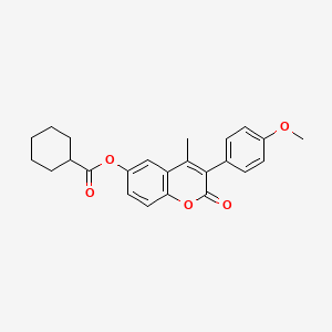 3-(4-methoxyphenyl)-4-methyl-2-oxo-2H-chromen-6-yl cyclohexanecarboxylate