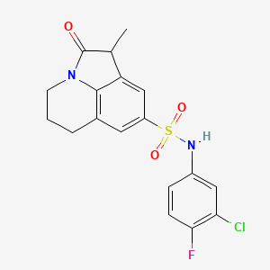 N-(3-chloro-4-fluorophenyl)-1-methyl-2-oxo-1,2,5,6-tetrahydro-4H-pyrrolo[3,2,1-ij]quinoline-8-sulfonamide