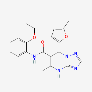 molecular formula C20H21N5O3 B11256551 N-(2-ethoxyphenyl)-5-methyl-7-(5-methylfuran-2-yl)-4,7-dihydro[1,2,4]triazolo[1,5-a]pyrimidine-6-carboxamide 