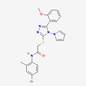 N-(4-bromo-2-methylphenyl)-2-{[5-(2-methoxyphenyl)-4-(1H-pyrrol-1-yl)-4H-1,2,4-triazol-3-yl]sulfanyl}acetamide