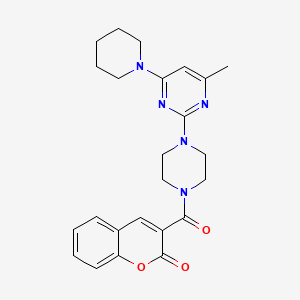 molecular formula C24H27N5O3 B11256595 3-{4-[4-Methyl-6-(piperidin-1-YL)pyrimidin-2-YL]piperazine-1-carbonyl}-2H-chromen-2-one 