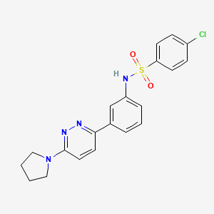 4-chloro-N-(3-(6-(pyrrolidin-1-yl)pyridazin-3-yl)phenyl)benzenesulfonamide