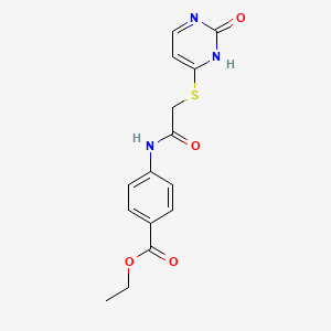 Ethyl 4-(2-((2-oxo-1,2-dihydropyrimidin-4-yl)thio)acetamido)benzoate