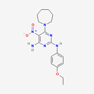 (2E)-6-(azepan-1-yl)-2-[(4-ethoxyphenyl)imino]-5-nitro-1,2-dihydropyrimidin-4-amine