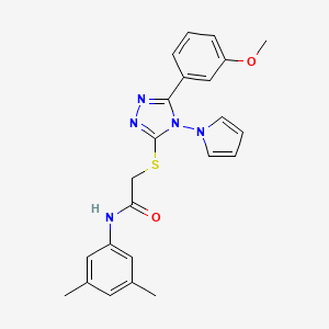 N-(3,5-dimethylphenyl)-2-{[5-(3-methoxyphenyl)-4-(1H-pyrrol-1-yl)-4H-1,2,4-triazol-3-yl]sulfanyl}acetamide