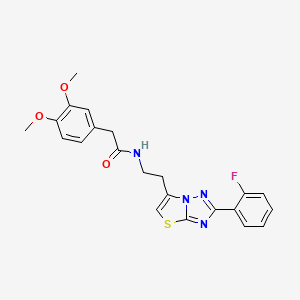 2-(3,4-dimethoxyphenyl)-N-(2-(2-(2-fluorophenyl)thiazolo[3,2-b][1,2,4]triazol-6-yl)ethyl)acetamide