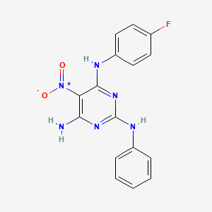 N4-(4-fluorophenyl)-5-nitro-N2-phenylpyrimidine-2,4,6-triamine