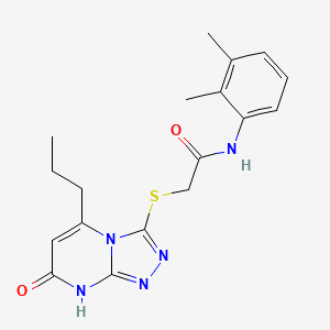 molecular formula C18H21N5O2S B11256716 N-(2,3-Dimethylphenyl)-2-({7-oxo-5-propyl-7H,8H-[1,2,4]triazolo[4,3-A]pyrimidin-3-YL}sulfanyl)acetamide 