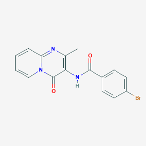 molecular formula C16H12BrN3O2 B11256745 4-Bromo-N-{2-methyl-4-oxo-4H-pyrido[1,2-A]pyrimidin-3-YL}benzamide 