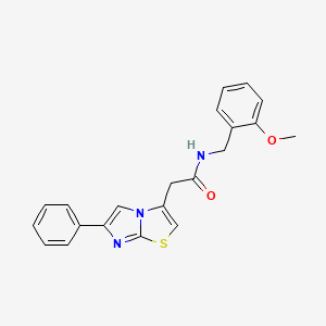 molecular formula C21H19N3O2S B11256750 N-[(2-Methoxyphenyl)methyl]-2-{6-phenylimidazo[2,1-B][1,3]thiazol-3-YL}acetamide 