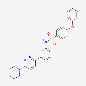 molecular formula C27H26N4O3S B11256768 4-phenoxy-N-(3-(6-(piperidin-1-yl)pyridazin-3-yl)phenyl)benzenesulfonamide 