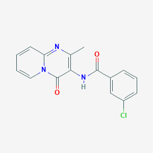 molecular formula C16H12ClN3O2 B11256787 3-Chloro-N-{2-methyl-4-oxo-4H-pyrido[1,2-A]pyrimidin-3-YL}benzamide 