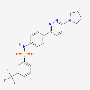 N-(4-(6-(pyrrolidin-1-yl)pyridazin-3-yl)phenyl)-3-(trifluoromethyl)benzenesulfonamide