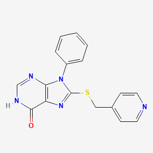 9-phenyl-8-[(pyridin-4-ylmethyl)sulfanyl]-1,9-dihydro-6H-purin-6-one