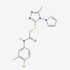 N-(4-bromo-3-methylphenyl)-2-{[5-methyl-4-(1H-pyrrol-1-yl)-4H-1,2,4-triazol-3-yl]sulfanyl}acetamide