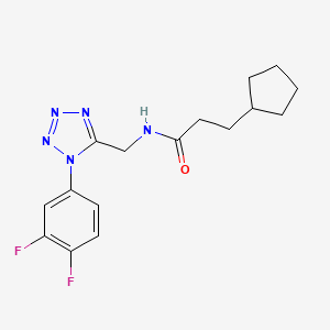 3-cyclopentyl-N-((1-(3,4-difluorophenyl)-1H-tetrazol-5-yl)methyl)propanamide